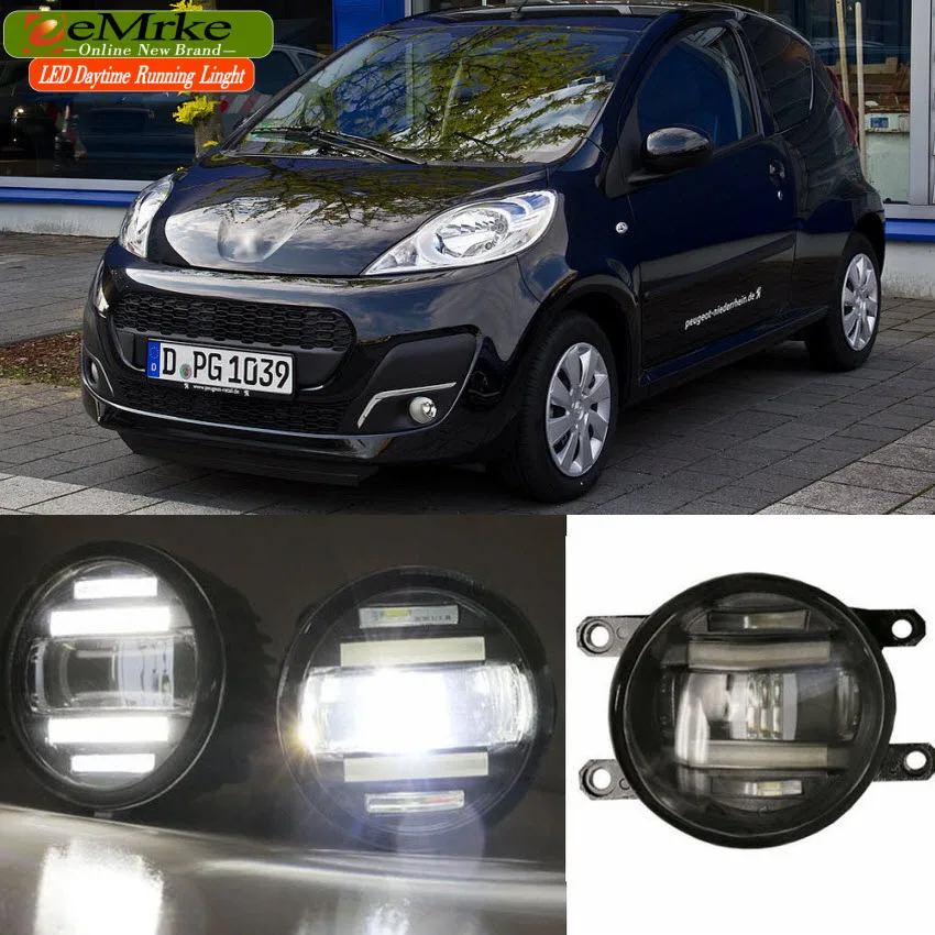 eeMrke Xenon White High Power 2in1 LED DRL Projector Fog Lamp With Lens