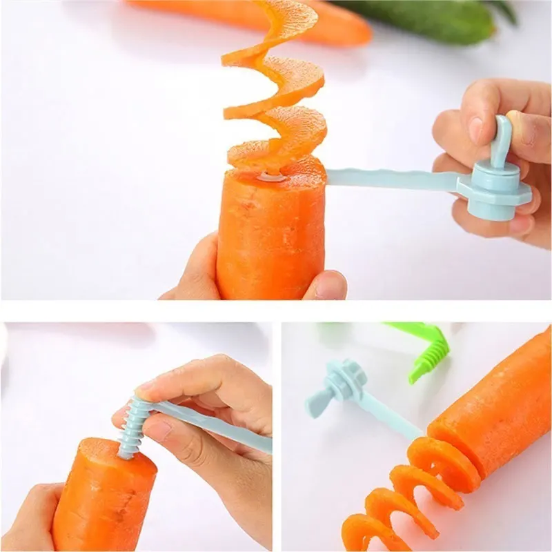 

1pc Creative Spiral Slicer Vegetable Fruit Cutting Models Cooking Tools Carrot Cucumber Potatoes Rotary Slicer Kitchen Gadget