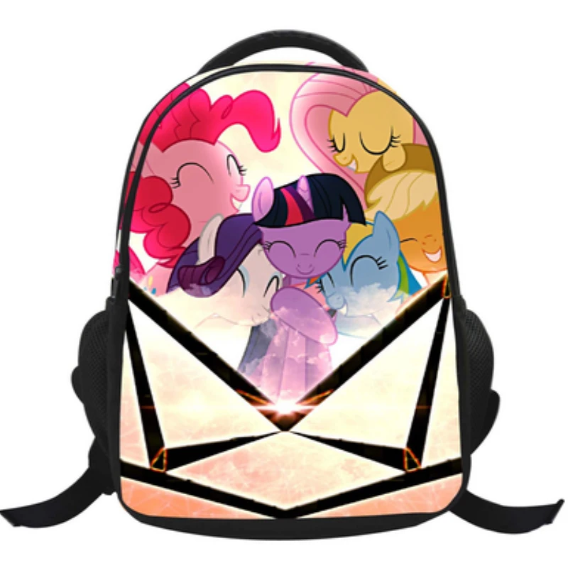 

My Cute Little Custom Printed Plush Backpack Bag for Kids Pattern Fluttershy Pinkie Pie Twilight Sparkle