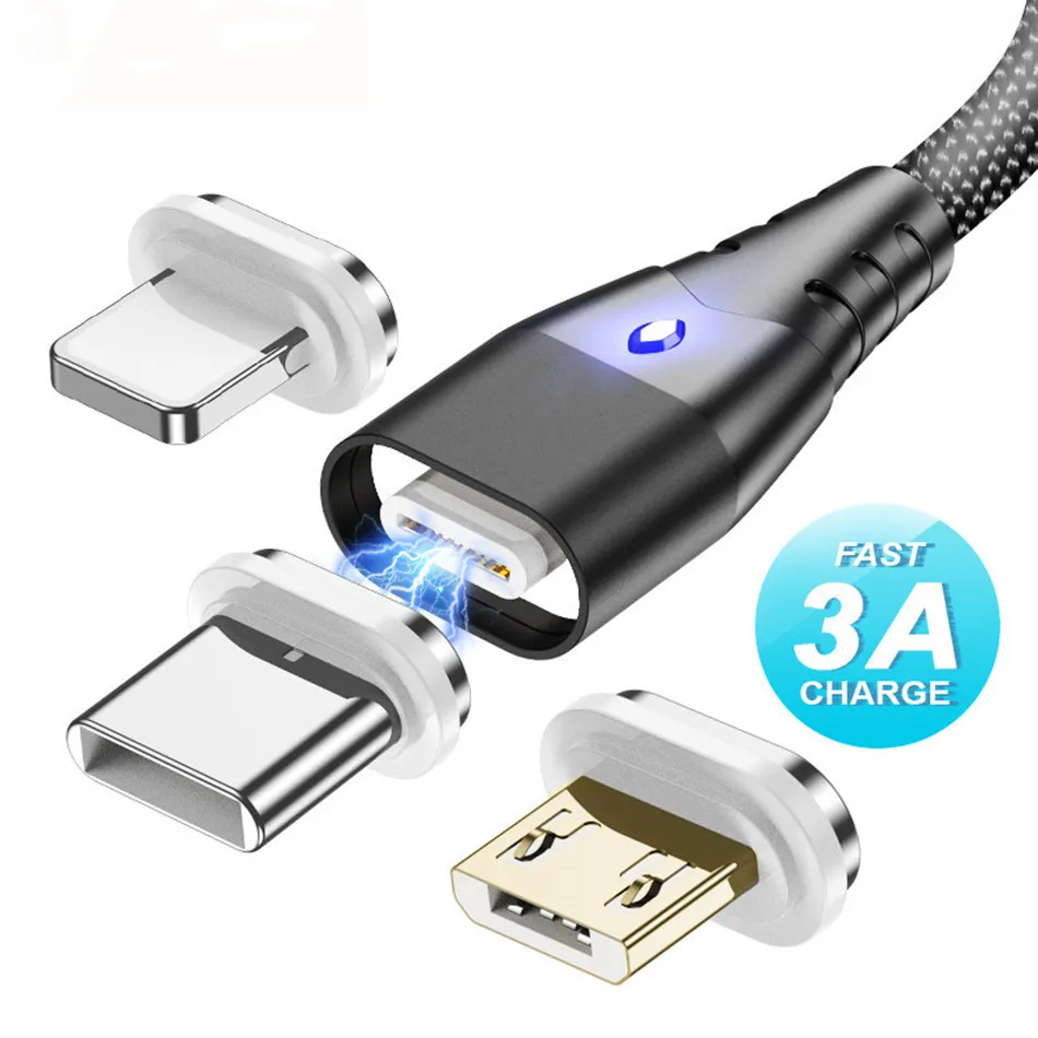 Магнитный кабель Micro usb type C адаптер для быстрой зарядки телефона Microusb type-C магнитное зарядное устройство usb c для iphone samsung xiaomi