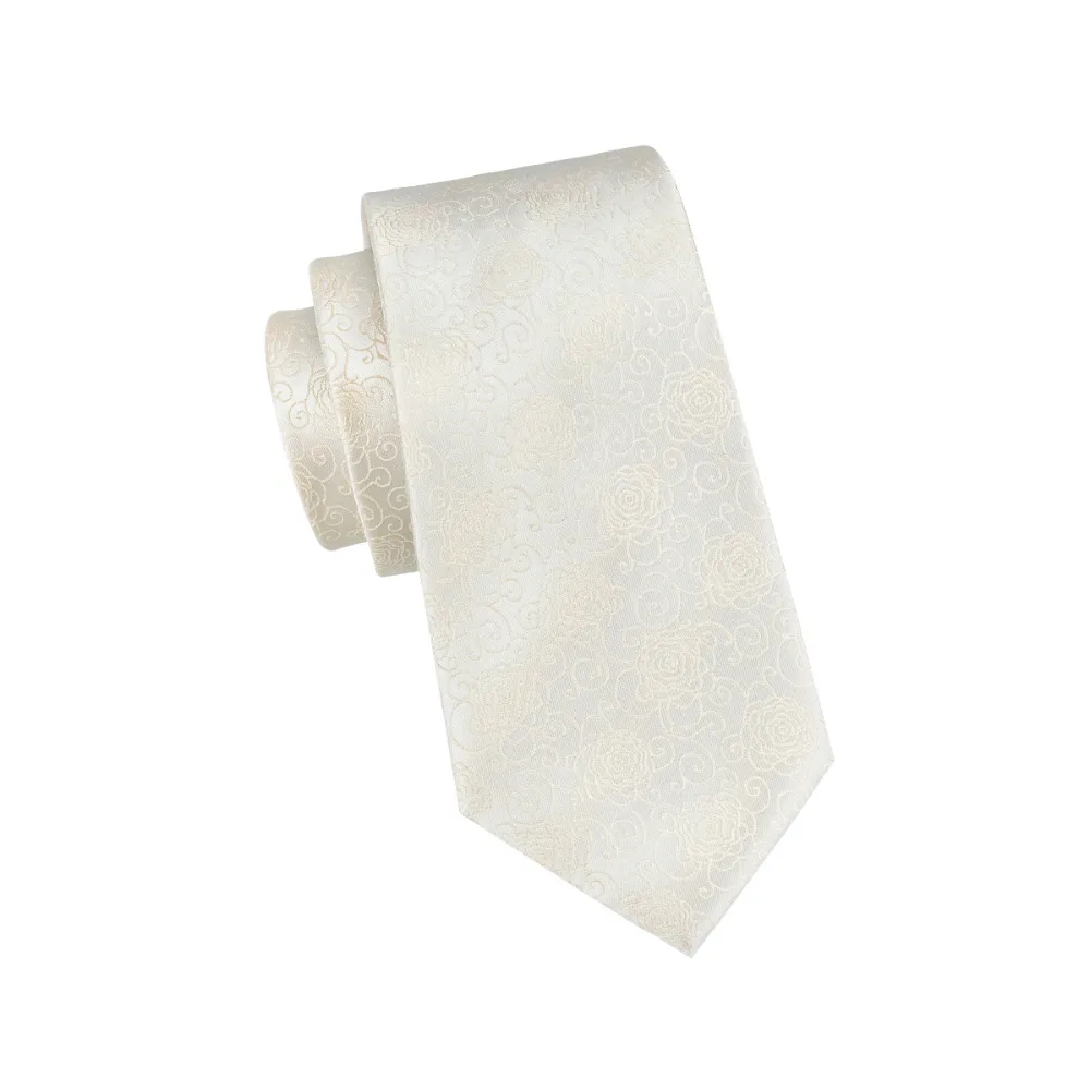 C-1174 Мода Ivories цветочный шейный платок Hanky набор запонок шелковые галстуки для мужской формальный деловой свадебной вечеринки corbatas para hom