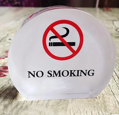 

100pcs--6x5cm Acylic No smoking stand acrylic signs Organic glass stand-Thickness:20mm