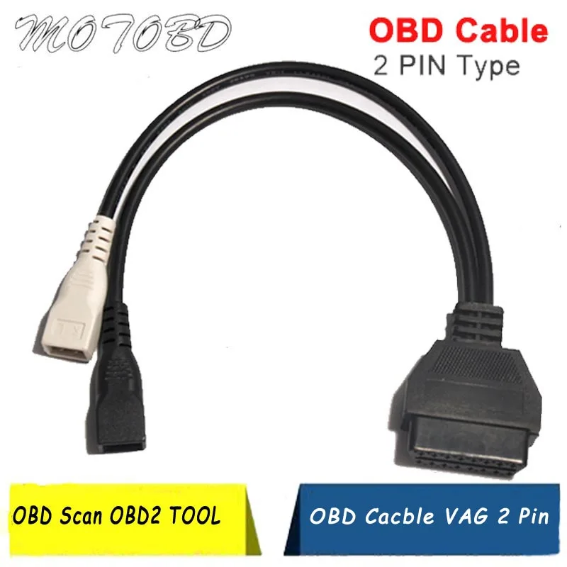 Адаптер интерфейса OBD2 VAG 2Pin 2X2 на 16 Pin кабель преобразования ELM327 для старых