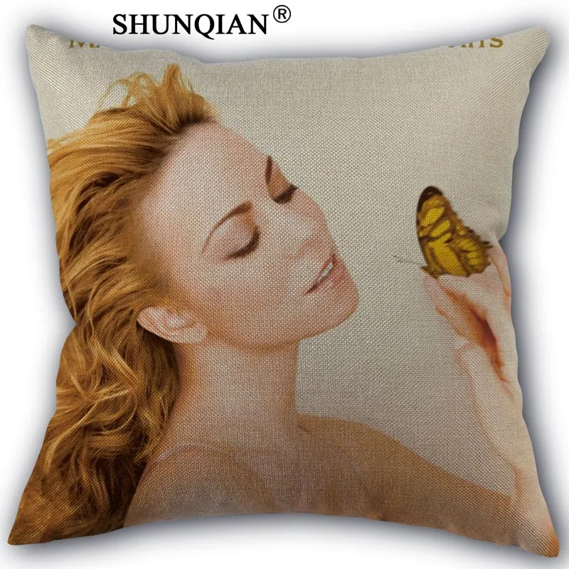 

Custom Mariah Carey pillowcase Custom Cotton Linen Throw Pillow Cover Pillowcase Customize 45x45cm one side