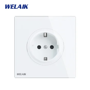 

WELAIK Tempering-Glass-Panel EU Wall-Power-Socket-16A UK-Standard B18EW