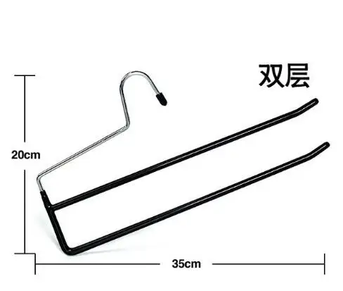 5 шт./лот 35 см черный металл Dip вешалка брюки одиночные двойные Нескользящие вешалки для одежды стойки - Цвет: Double