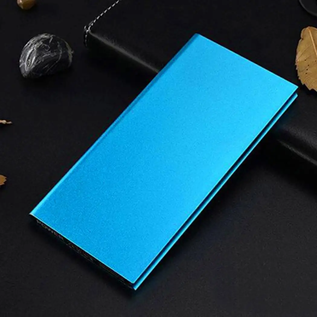 9mm Ultra-thin 20000mAh Power Bank Portable External Battery Pack Mobile Phone Charging Powerbank For Xiaomi MI iPhone X Note 8 - Цвет: Blue