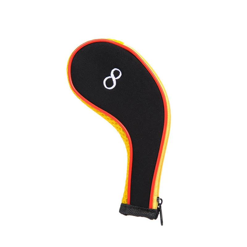 10 قطع مضرب نادي الغولف غطاء الرأس الحديد غطاء الرأس حماية مجموعة عدد المطبوعة مع زيبر نادي الغولف الاكسسوارات