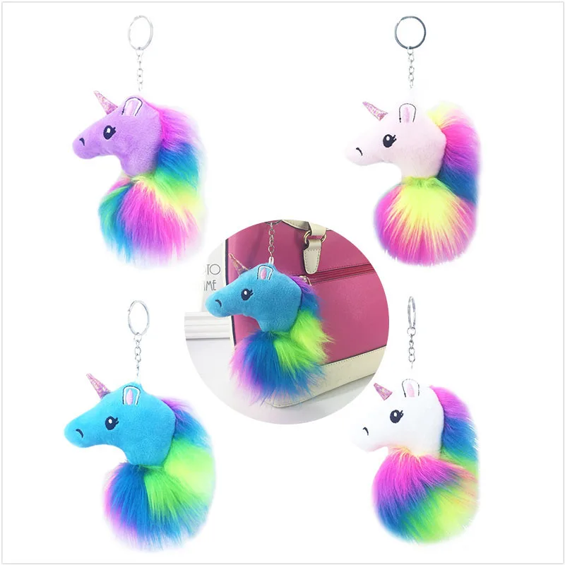 plush unicorn keyring