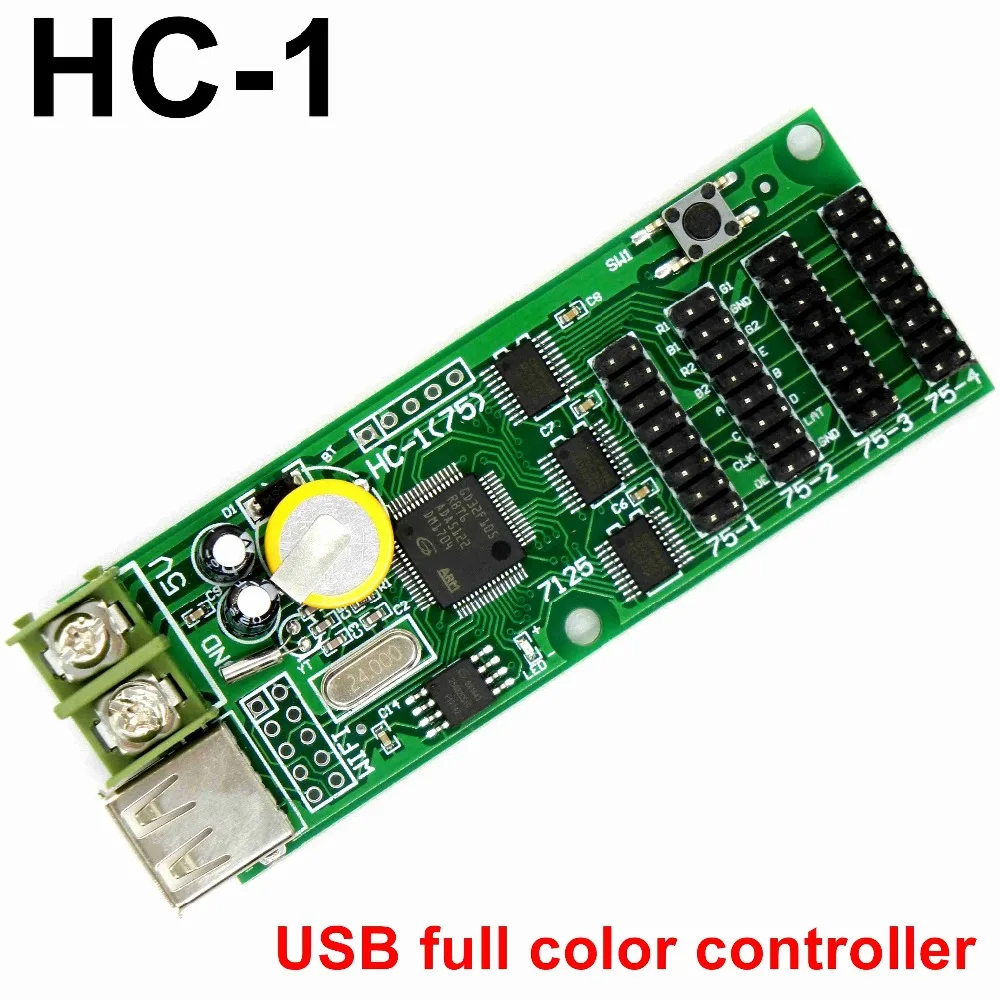 

2pcs Free ship HC-1 USB full color LED controller card U-disk asynchronous lintel led control card 192*128pixels 4*hub75b port