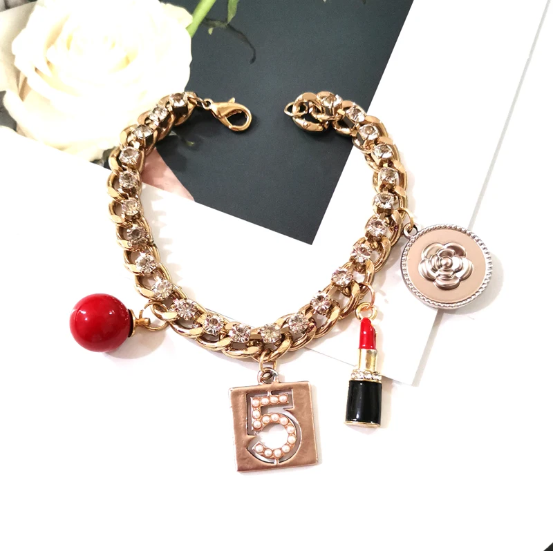 Модный кристалл браслеты и браслеты для женщин bijoux Кристалл № 5 Роскошный cc pulseiras feminina подарок ювелирные изделия