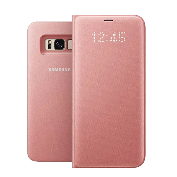 samsung светодиодный чехол Smart Cover чехол для телефона EF-NG955 для samsung Galaxy S8+ S8 Plus S8plus функция сна карман для карт - Цвет: pink