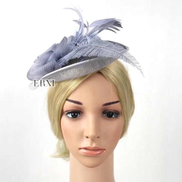 New Style grey fascinator hat, hair fascinator for wedding kentucky