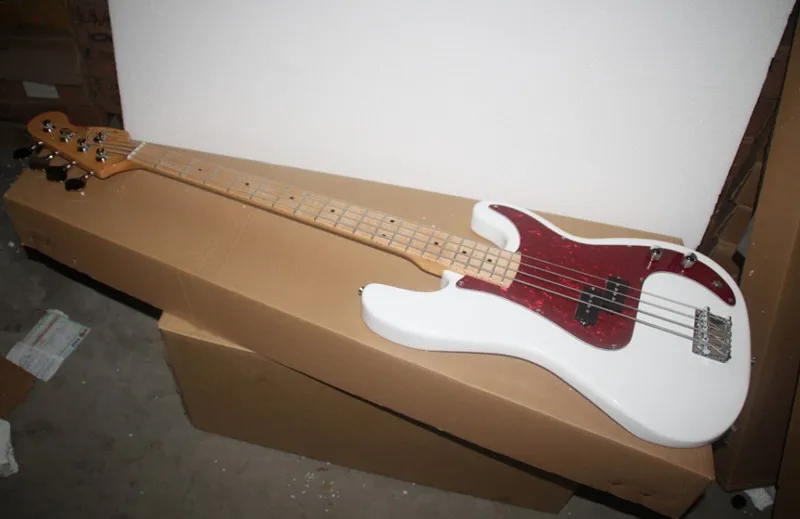 Wholesale White Bass Guitars 4 Strings Electric Bass Free Shippingin