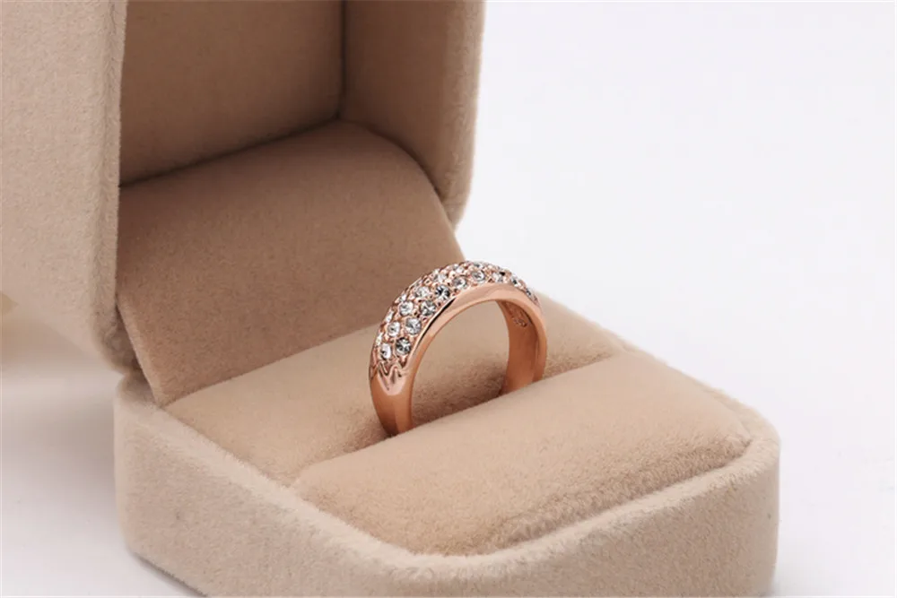 Round Anilos rose gold color ring wedding engagement jewelry rings punk bague for women fashion bijoux accessories anel KDR007 (8)