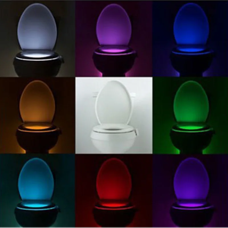Motion Sensor Toilet Seat Lighting 8 Colors Backlight Toilet Bowl Automatic Night Lamp 3AAA Seat Sensor Light LED Toilet Lamp (14)