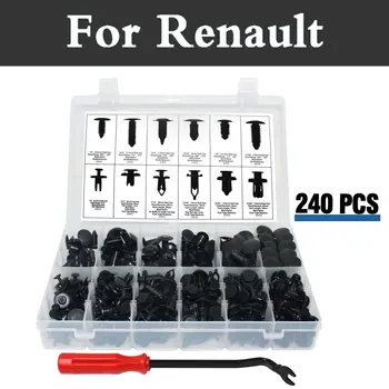 

240pcs Bumper Clips Car Plastic Rivets Fasteners Push Retainer Kit Fits For Renault Laguna Latitude Logan Megane Safrane Sandero