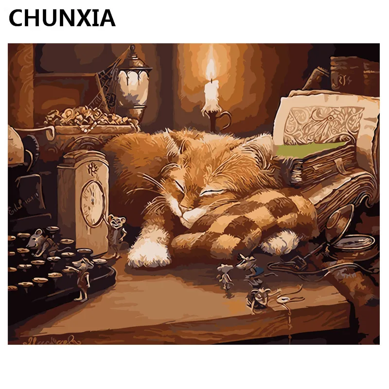

CHUNXIA Painting By Numbers DIY Framed Oil Paint Pictures Wall Art Home Decor Unique Gift E876