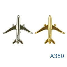 Airbus A350 миниатюрный значок, металл, Самолет Форма Брошь, серебро/золото специальный подарок сувенир для Filght экипаж, пилот Avaiton Lover