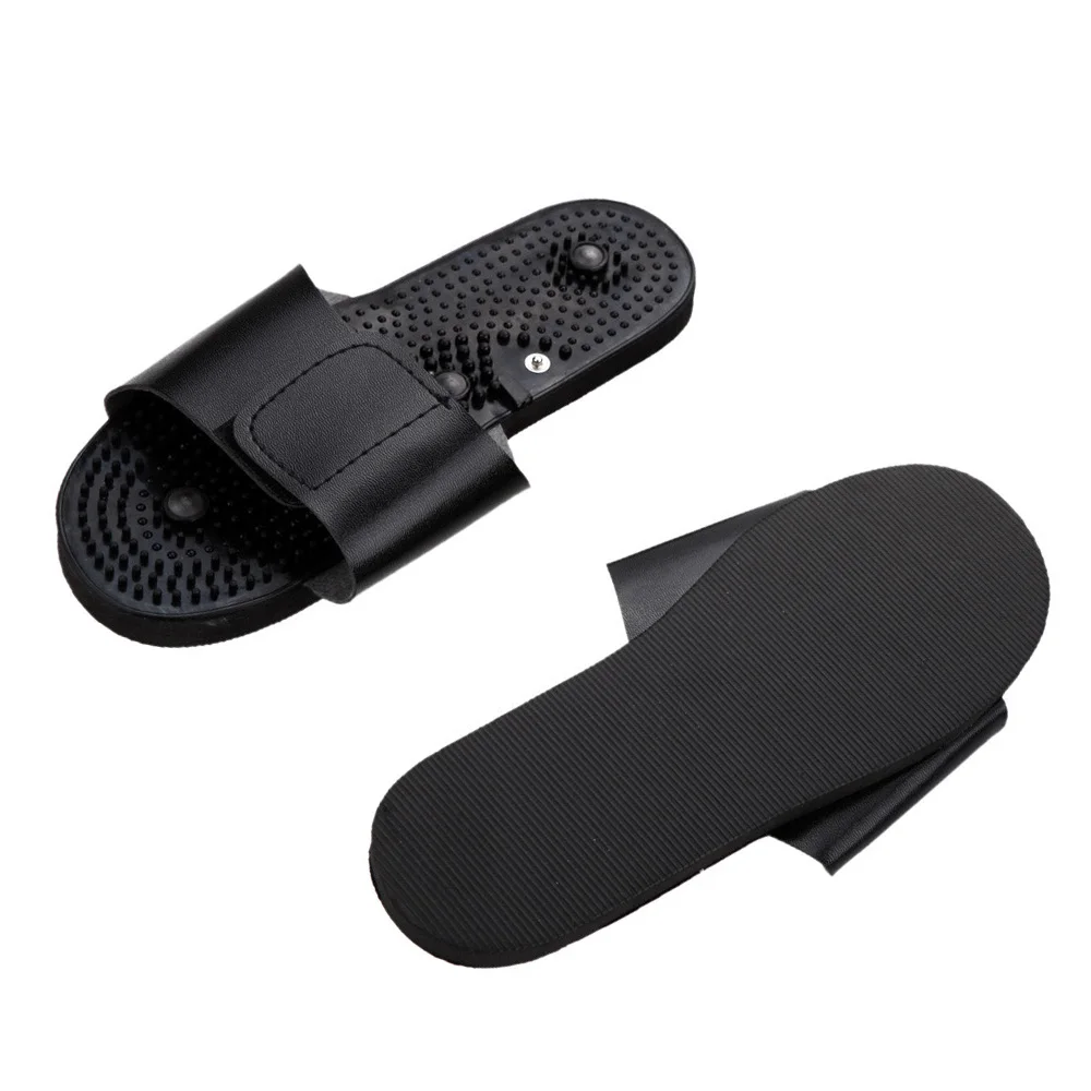 Black Rubber Electrode Pulse Tens Acupuncture Therapy Slipper For Electrical Stimulator Body Relax Muscle Massager Slippers-2