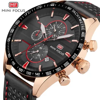 

Mens Watches Top Brand Luxury Wristwatches Chronograph Sub-dials Clock Men Leather Strap Montre Homme Male Clock relojes
