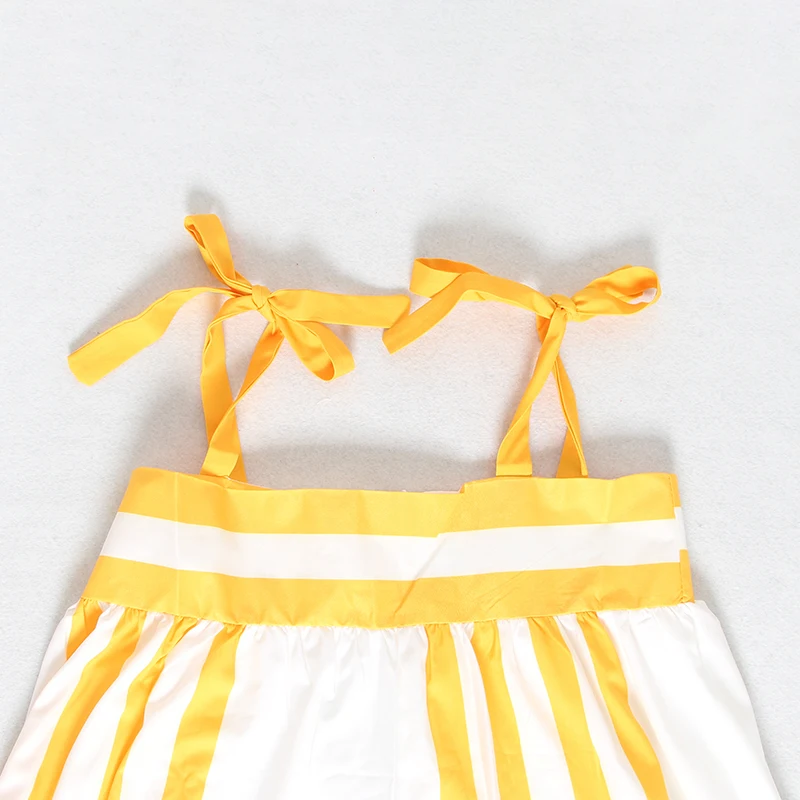 详情 (2).JPG TWOTWINSTYLE Striped Spaghetti Strap Long Womens Dresses Casual Off Shoulder Back Less Bow Lace Up Female Clothes 2020 Fashion