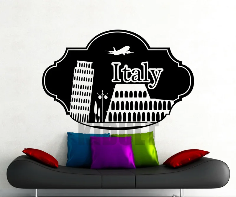 Creative Wall Stickers Pisa Italy Colosseum Italy Sign Wall Stickers