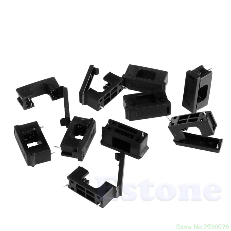 

2019 New 10Pcs AGC Fuse Holder Container with BLX-A Type Cover Black For fuse 5mm x 20mm