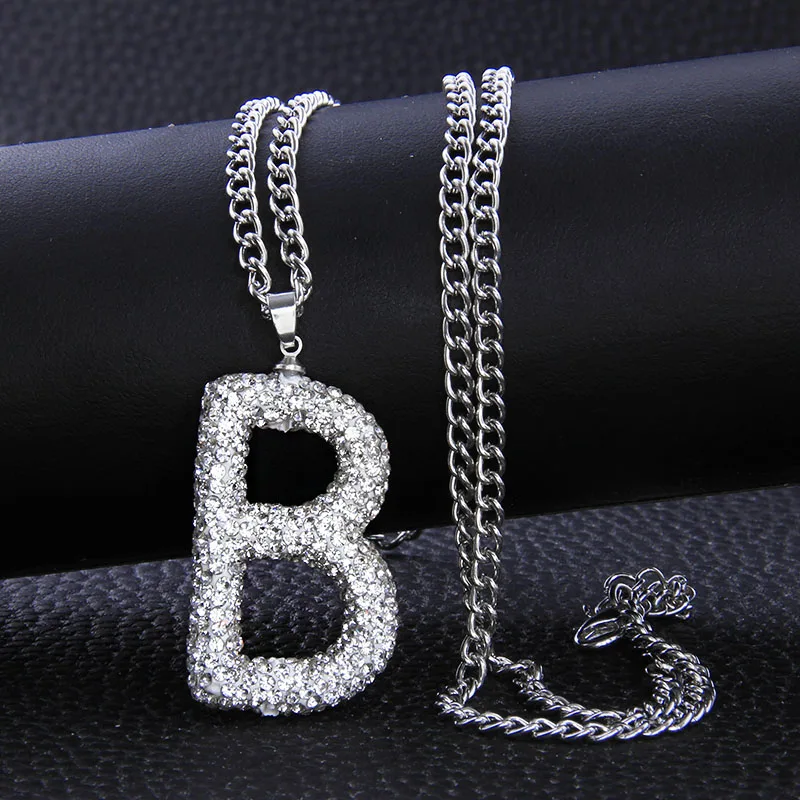 

Fashion Crystal Initial Necklace Personalized Letter Necklace Name Jewelry for Women accessories girlfriend gift
