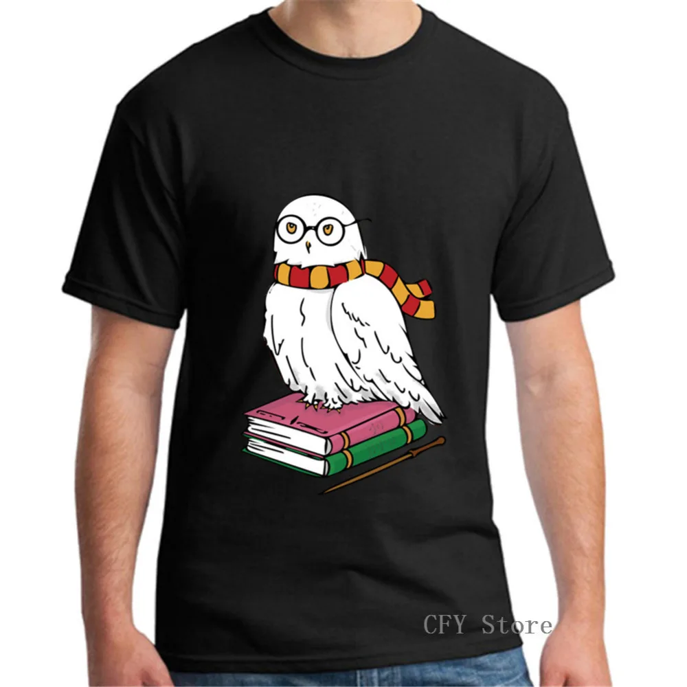 

Mens T Shirt 2019 vintage cute owl Harry Owly Potter Short Sleeve Tops Hipster Tees T-Shirt Male Printed Tee tshirt men