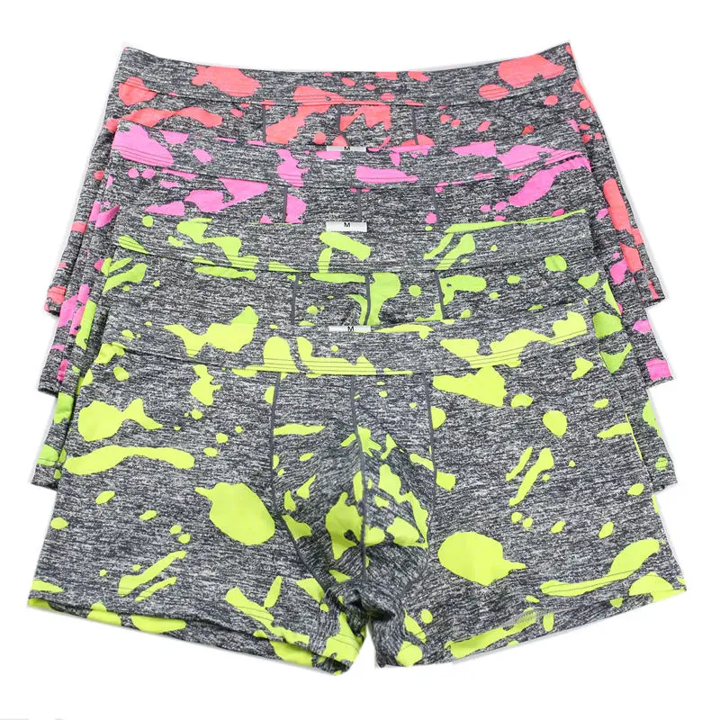 

4Pcs/Packs Men Camouflage Underwear Underpants Wholesale Men's Bulge Pouch Boxer Shorts Trunks Males Soft Boxers Bottoms New