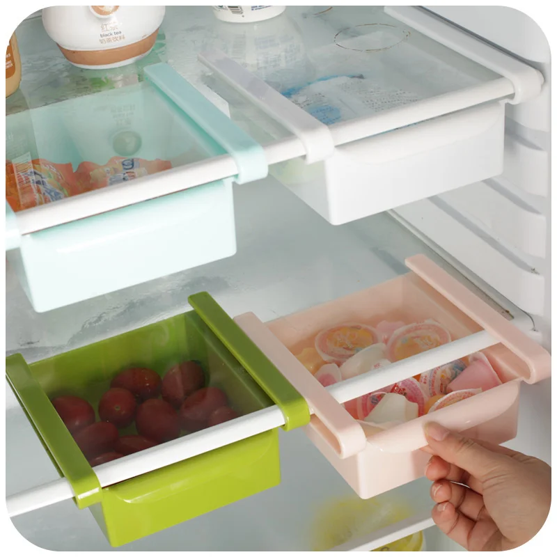 2pcs Thick Refrigerator Plastic Drawers Fridge Storage Box Tray