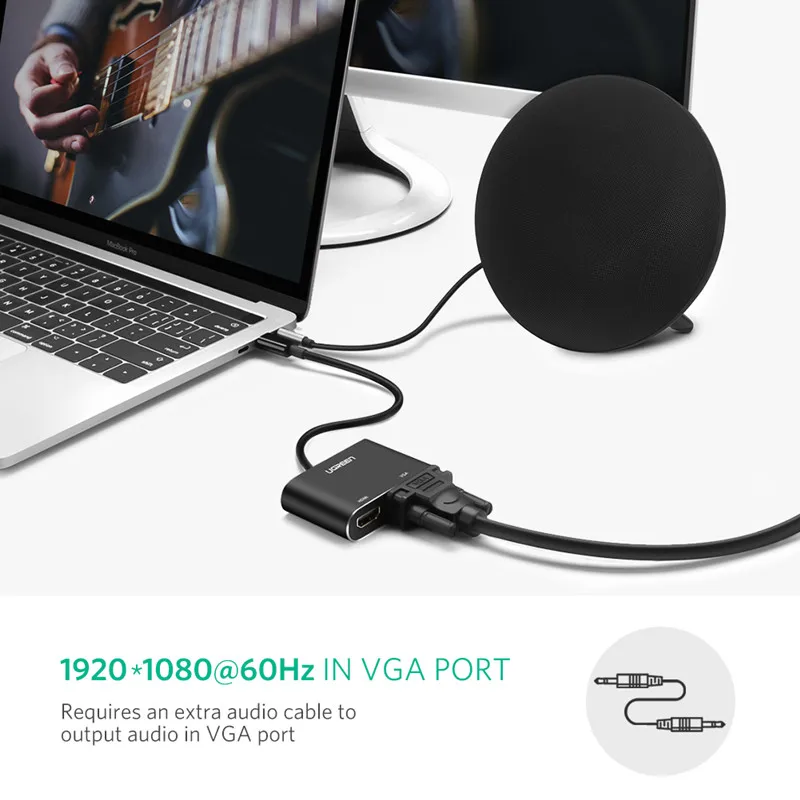  Ugreen USB C HDMI VGA Adapter Type C to HDMI 4K Thunderbolt 3 for Samsung Galaxy S10/S9/S8 Huawei M