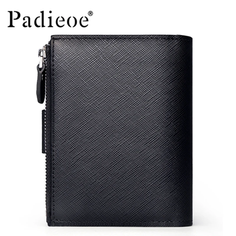 Мужской кожаный кошелек Padieoe на молнии с карманом для монет|wallet with|wallet with coin pocketmen