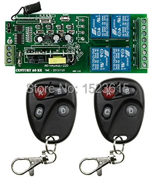

85v~250V 110V 220V 230V 4CH RF Wireless Remote Control Relay Switch Security System Garage Doors, Rolling Gate Electric Doors