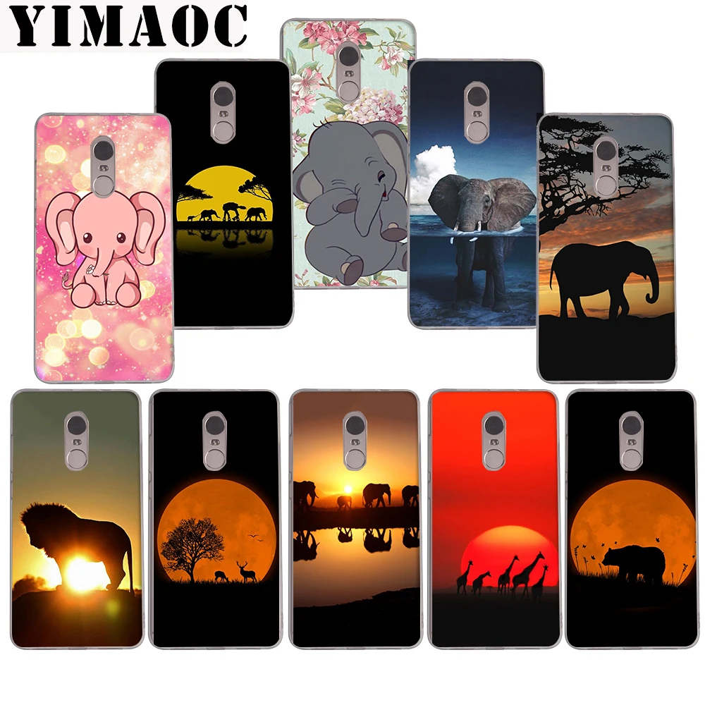 

YIMAOC Watercolor Elephant Soft Case for Xiaomi Mi a1 a2 f1 6 8 lite se mix 2s Redmi 5 6 6a S2 Plus 5A Note 5 6 Pro 4 X
