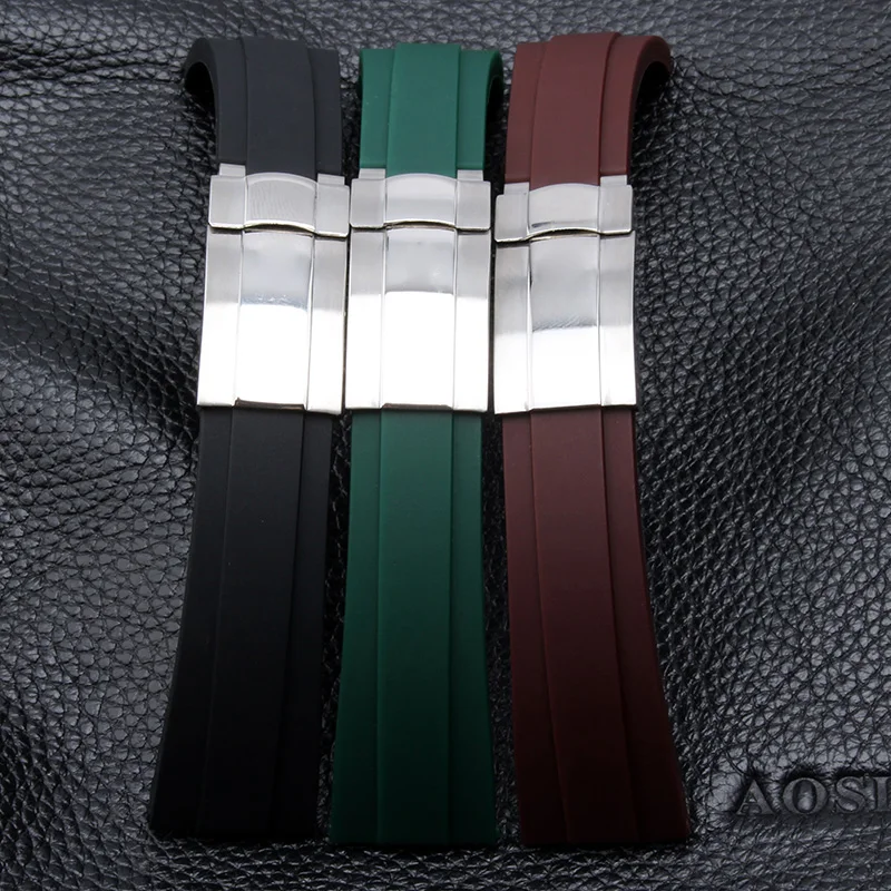 20mm 21mm Watchband Silicone Rubber Bands For Watches Wristwatch Band Sports Watch Straps
