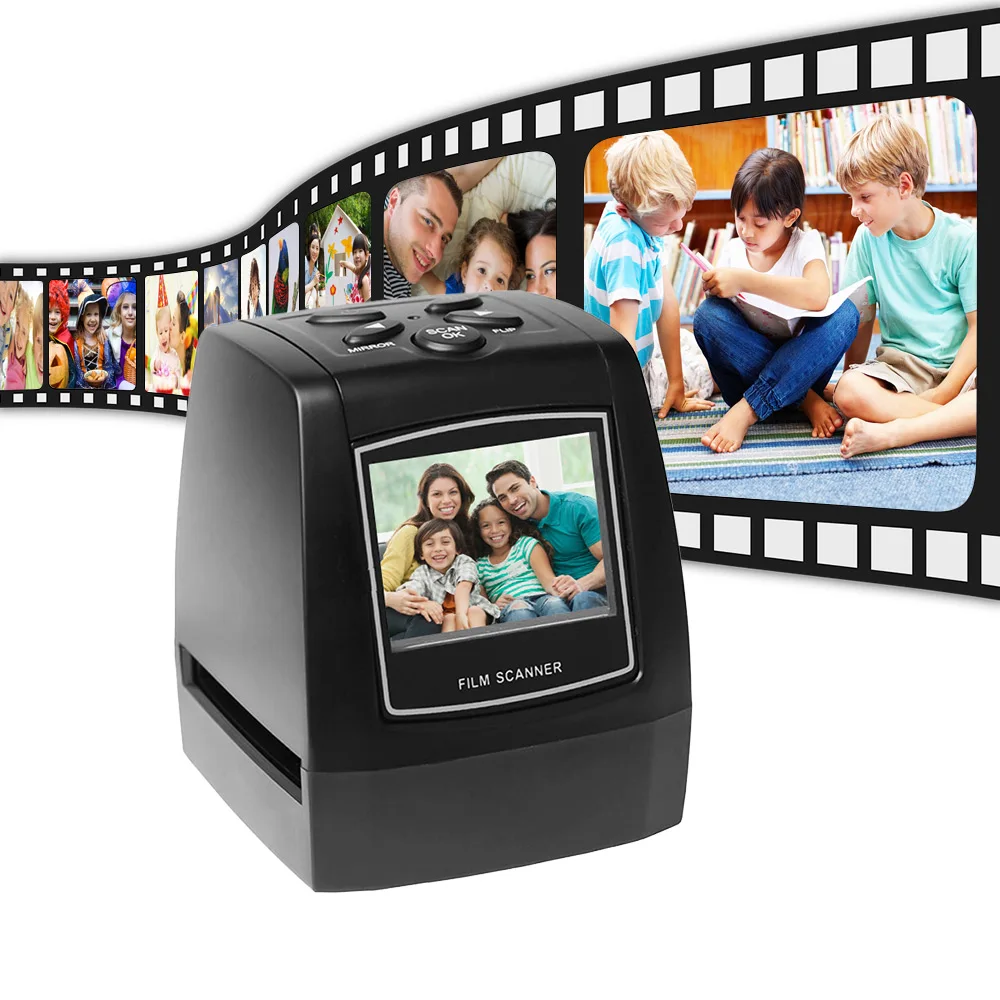 

Film Scanner 35mm 135mm Slide Digital Film Converter Negative Photo Scanner with 512MB Built-in Memory Editing Software