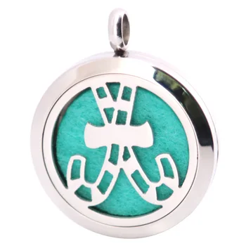 

10pcs Golf Beat Aromatherapy Essential Oil Surgical Stainless Steel Pendant Necklace Perfume Diffuser Locket with Felt Pdas