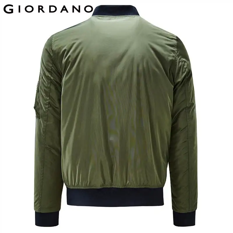Мужская стеганая куртка Giordano хлопковая бомбер на молнии с карманами крылышками
