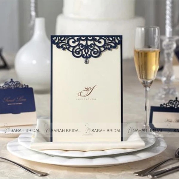 personalized ivory wedding invitation cards hollow out fashion