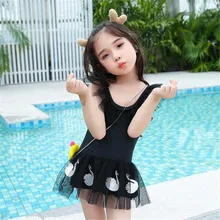 Детские купальники для девочек милые Платье из одного предмета купальный костюм детские купальники для девочек Купальники, раздел-детская одежда