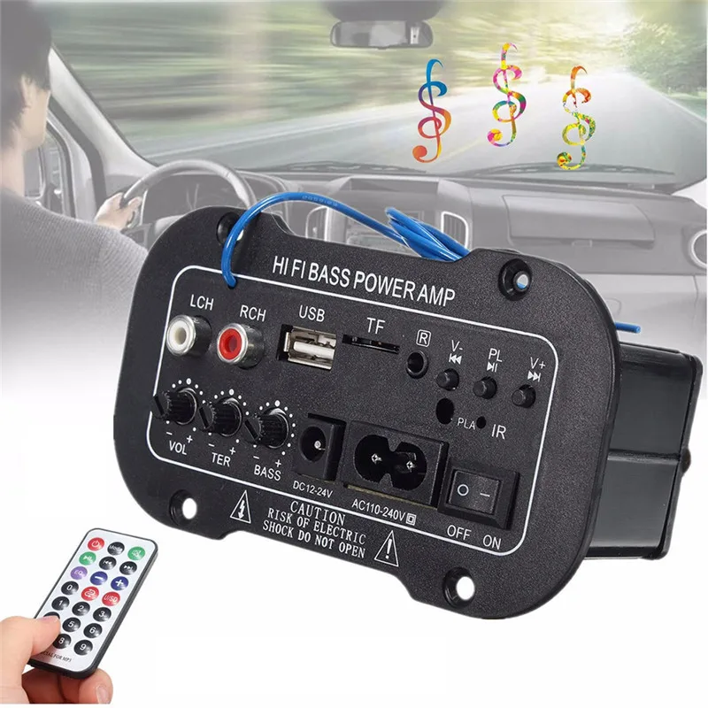 1 шт. Автомобильная Автомагнитола 2 din аудио сабвуфер стерео bluetooth 2,1 Hi-Fi бас усилитель мощности Цифровой усилитель USB TF пульт дистанционного управления