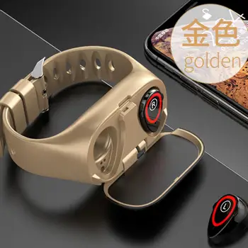 

Smart Watch With Bluetooth Earphone Heart Rate Monitor Smart Wristband Long Time Standby Sport Watch Men