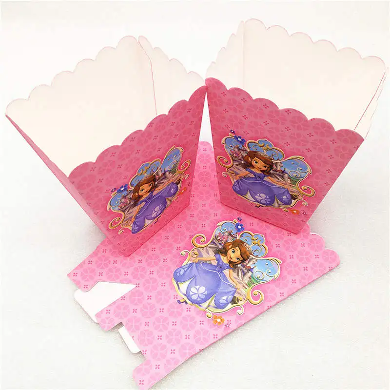 Disney принцессы тематика-София Бумага кружки, тарелки, салфетки соломы Скатерть для свадьбы для маленьких девочек подарок на день рождения сумка баннер конфеты Поставка коробок