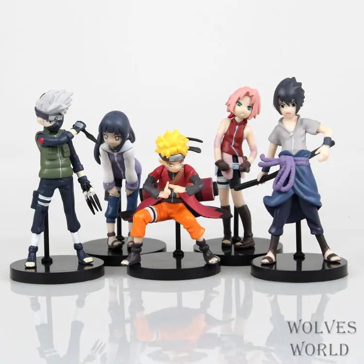 

5 Pcs/Set Anime Japanese Cartoon Naruto Cute Action Figure Toy Keychain Set Figurines PVC 10 CM Kids Boys Collection Toys Dolls
