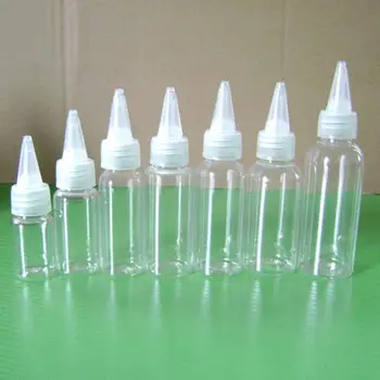 

100pcs Spun Bottle Needle Tip Cap Container Clear Plastic Refillable Bottles Makeup Sample Containers Empty Squeeze Tube 15ml