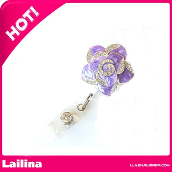 

Purple Petal Bling - Flower Badge Holder - Unique Badge Reel - Stylish ID Badge Clip - Nurse Jewelry - Teacher Gift - RN Badge