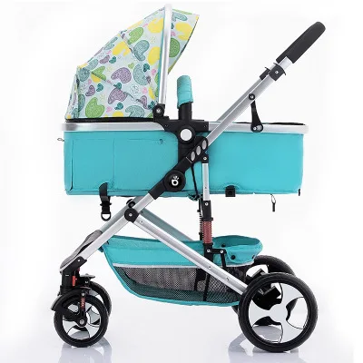 7,8 Роскошная 3 в 1 детская коляска с высоким пейзажем, детская коляска с большим пространством для 0-36 месяцев, детское автокресло - Цвет: Blue 01
