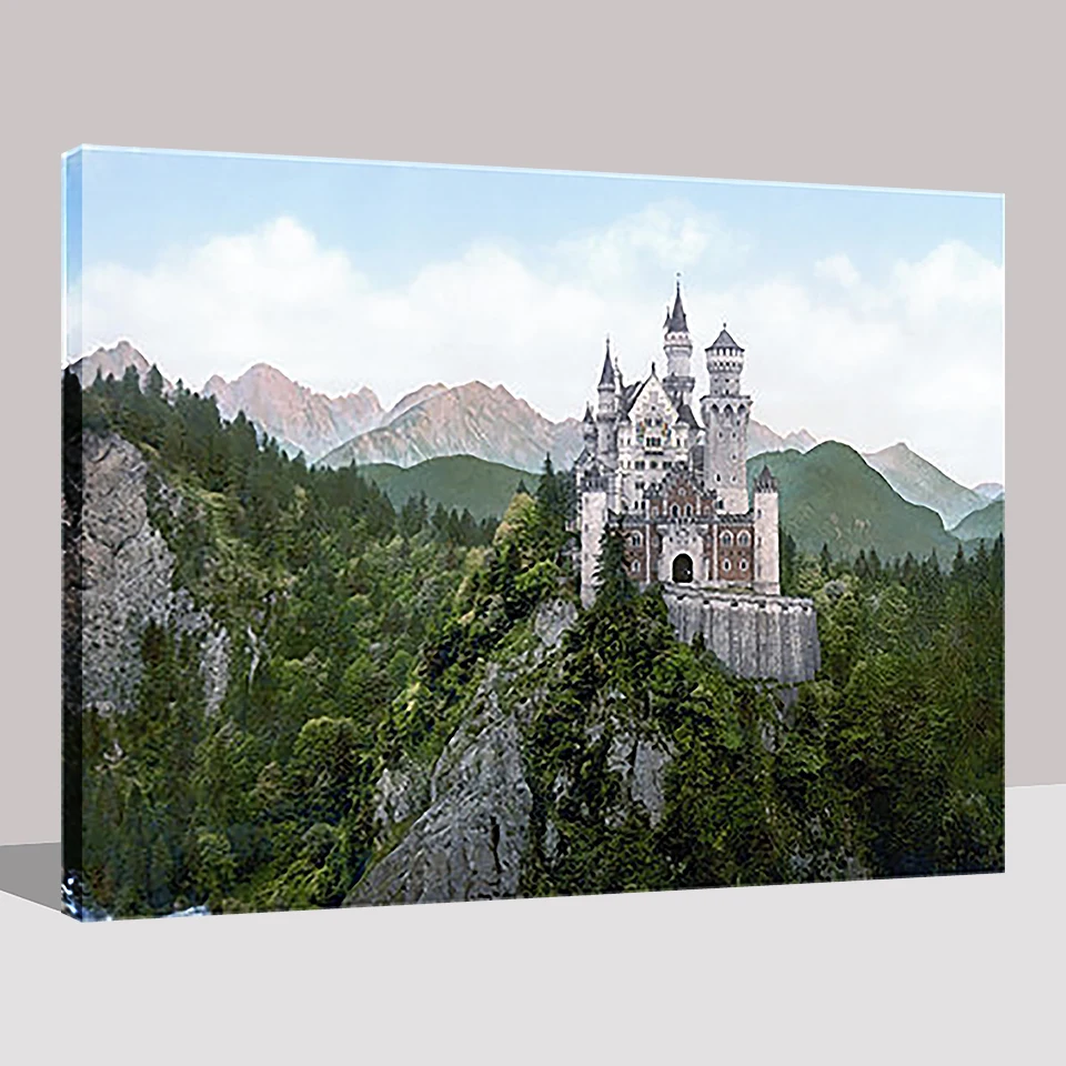 Neuschwanstein замок DIY Цифровая краска ing по номерам Акриловая ручная краска окраска абстрактная настенная художественная картина маслом домашний декор